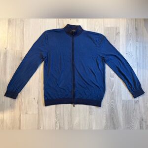 Ermenegildo Zegna Cotton & Silk Zip Up Sweater XL